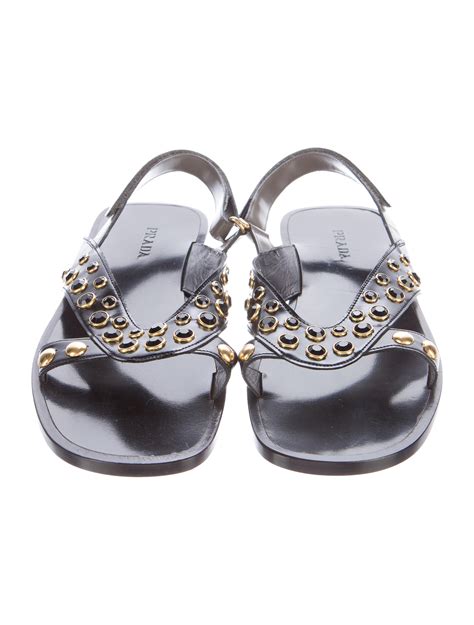 prada crystal embellished sandals.